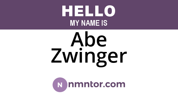 Abe Zwinger