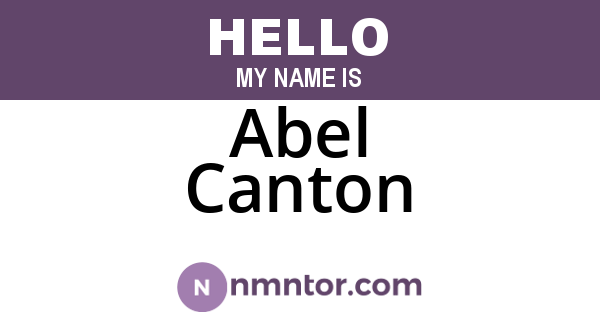 Abel Canton