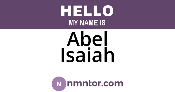 Abel Isaiah