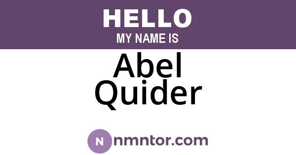 Abel Quider