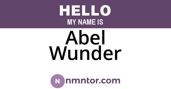 Abel Wunder