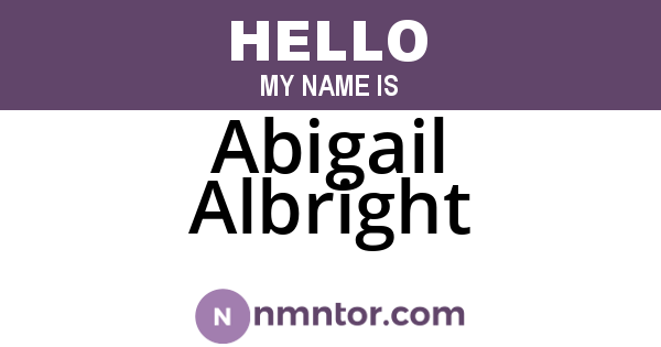 Abigail Albright