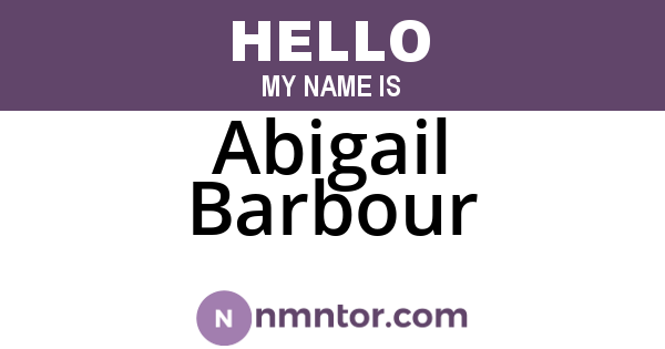 Abigail Barbour