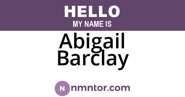 Abigail Barclay