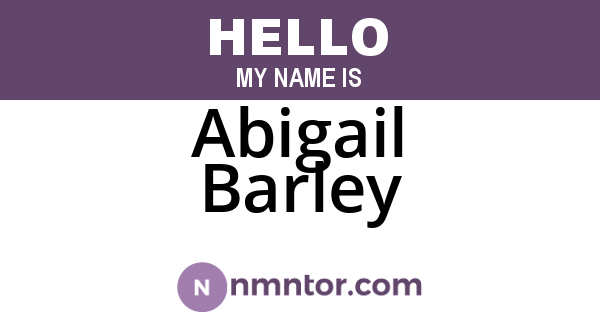 Abigail Barley