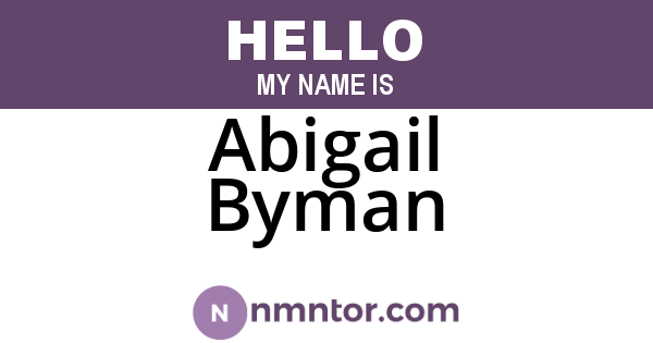Abigail Byman