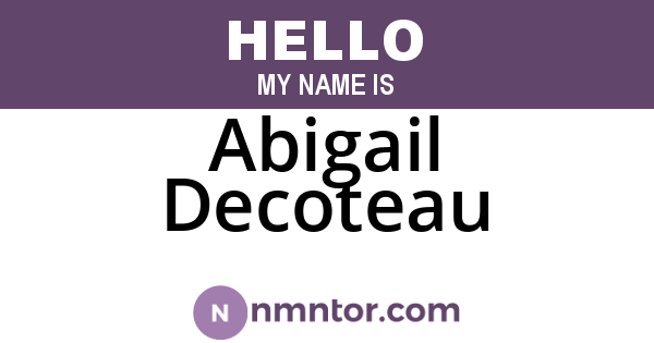 Abigail Decoteau
