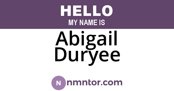 Abigail Duryee