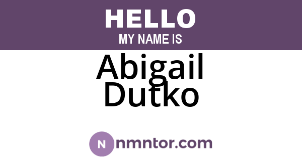 Abigail Dutko
