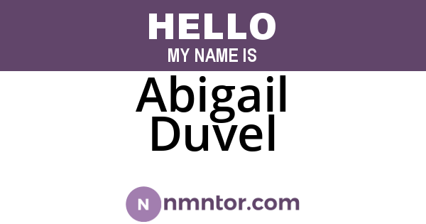 Abigail Duvel