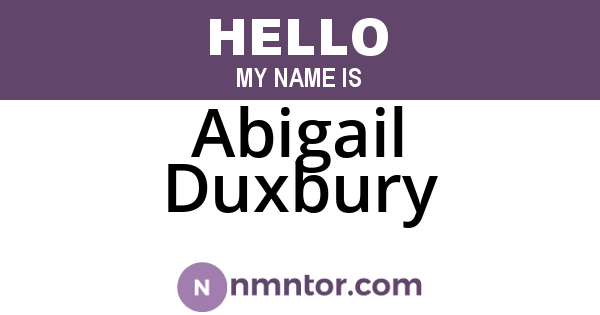 Abigail Duxbury
