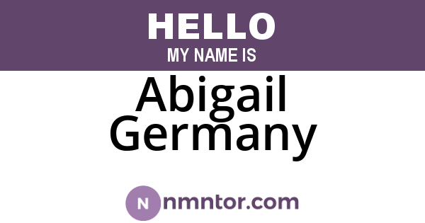 Abigail Germany