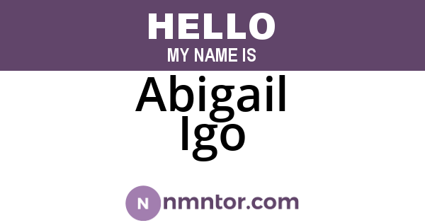 Abigail Igo