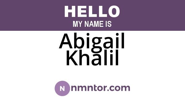 Abigail Khalil