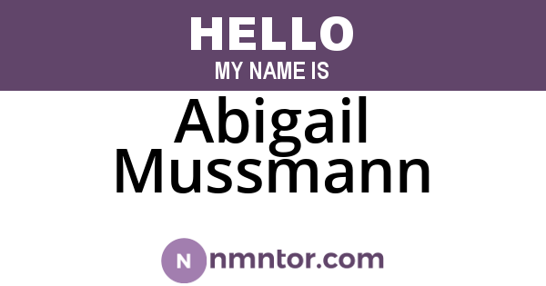 Abigail Mussmann