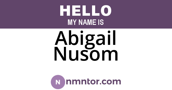 Abigail Nusom