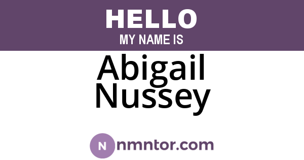 Abigail Nussey
