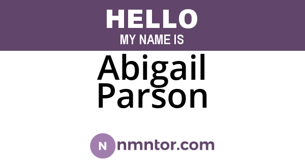 Abigail Parson