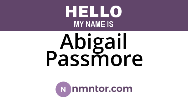Abigail Passmore