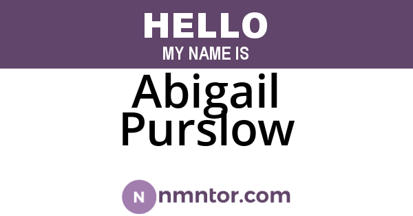 Abigail Purslow