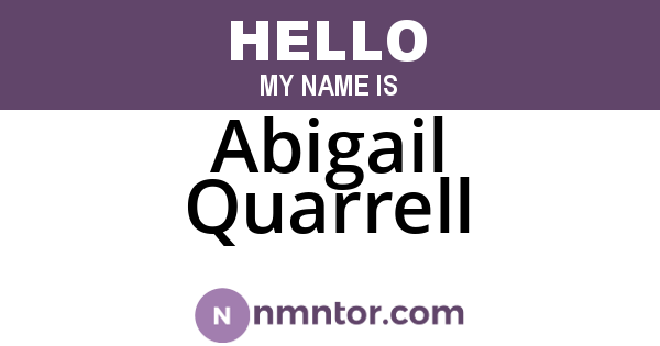 Abigail Quarrell