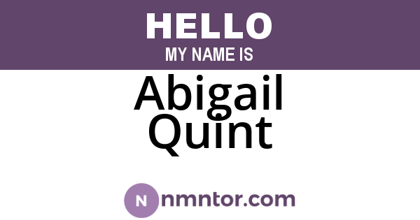 Abigail Quint