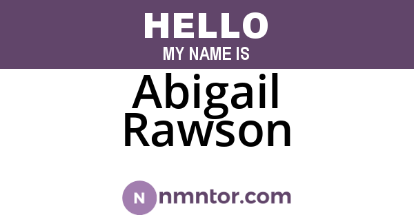 Abigail Rawson