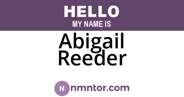 Abigail Reeder