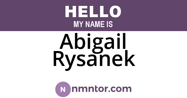 Abigail Rysanek