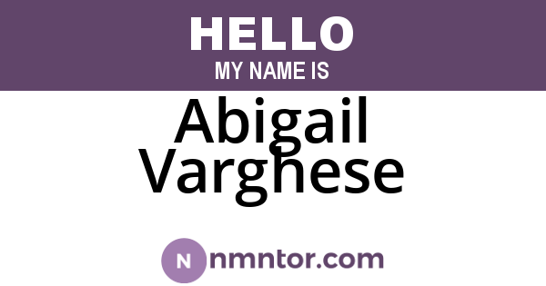 Abigail Varghese