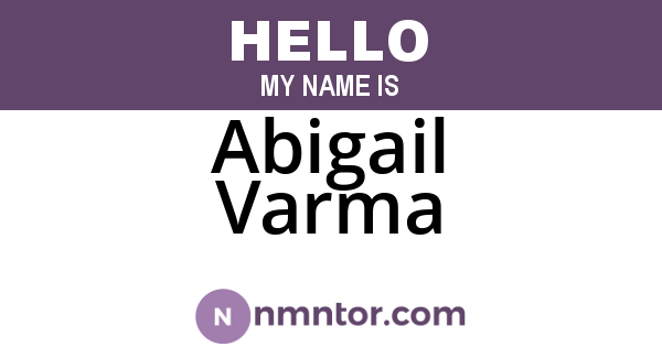 Abigail Varma