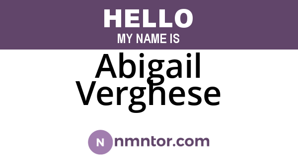 Abigail Verghese