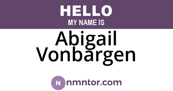 Abigail Vonbargen