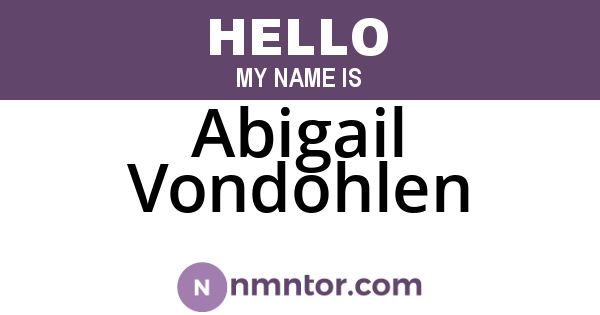 Abigail Vondohlen
