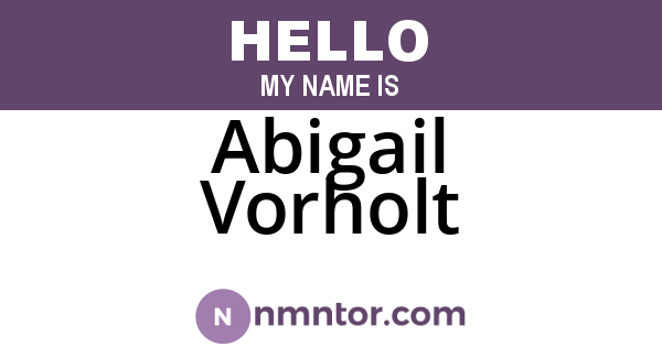 Abigail Vorholt