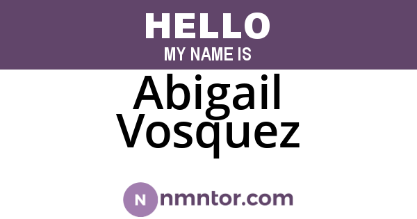 Abigail Vosquez