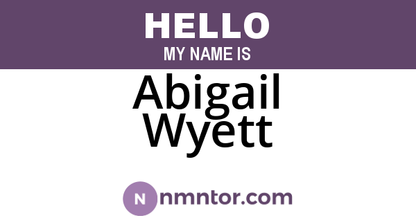 Abigail Wyett