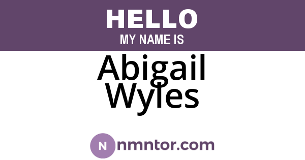 Abigail Wyles