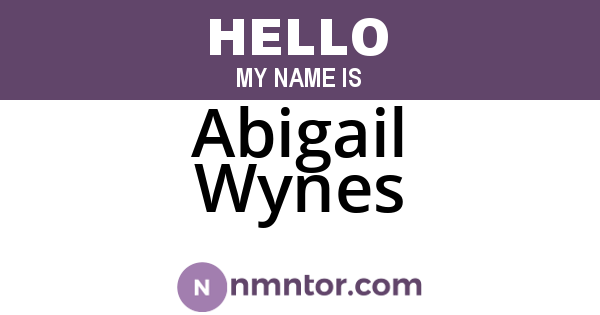 Abigail Wynes