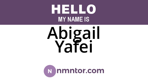 Abigail Yafei