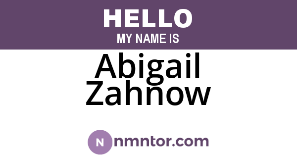 Abigail Zahnow