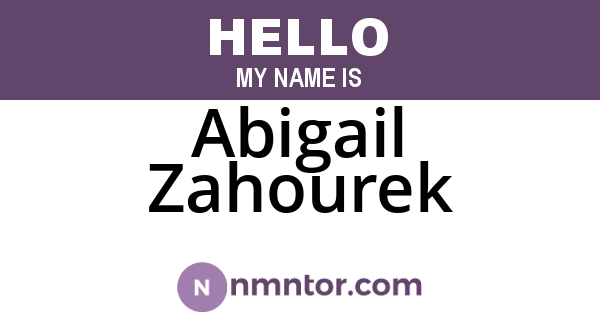 Abigail Zahourek