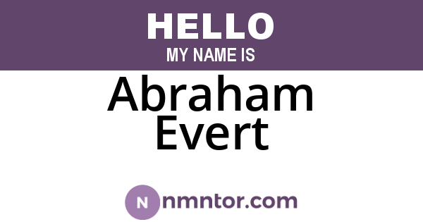 Abraham Evert