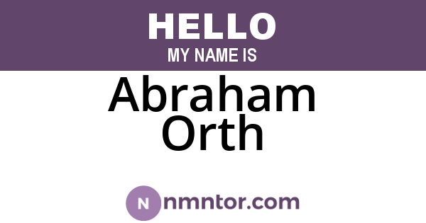 Abraham Orth