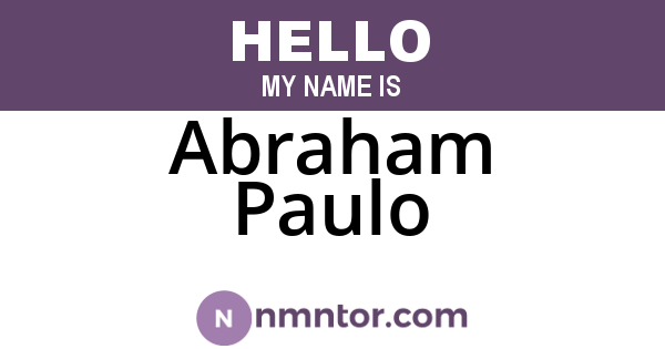 Abraham Paulo