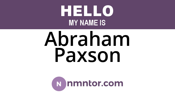 Abraham Paxson