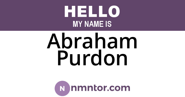 Abraham Purdon