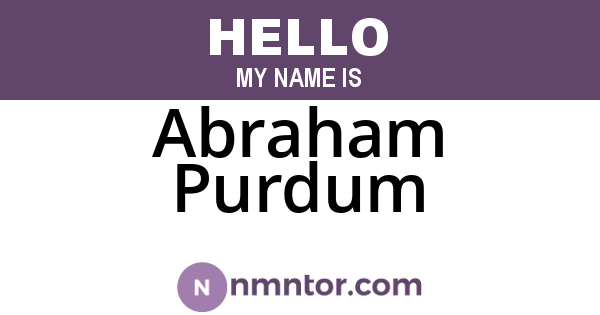 Abraham Purdum