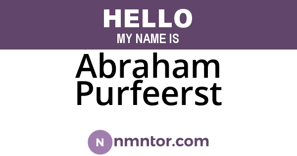 Abraham Purfeerst