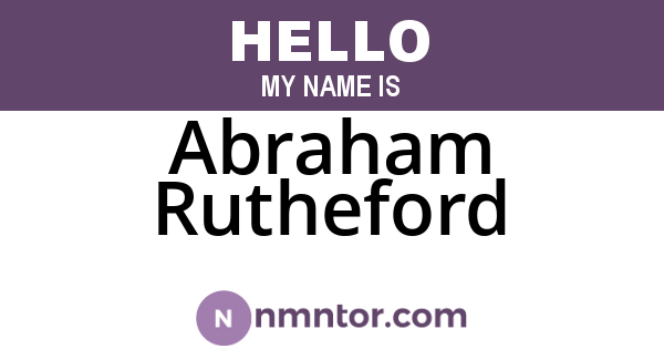 Abraham Rutheford